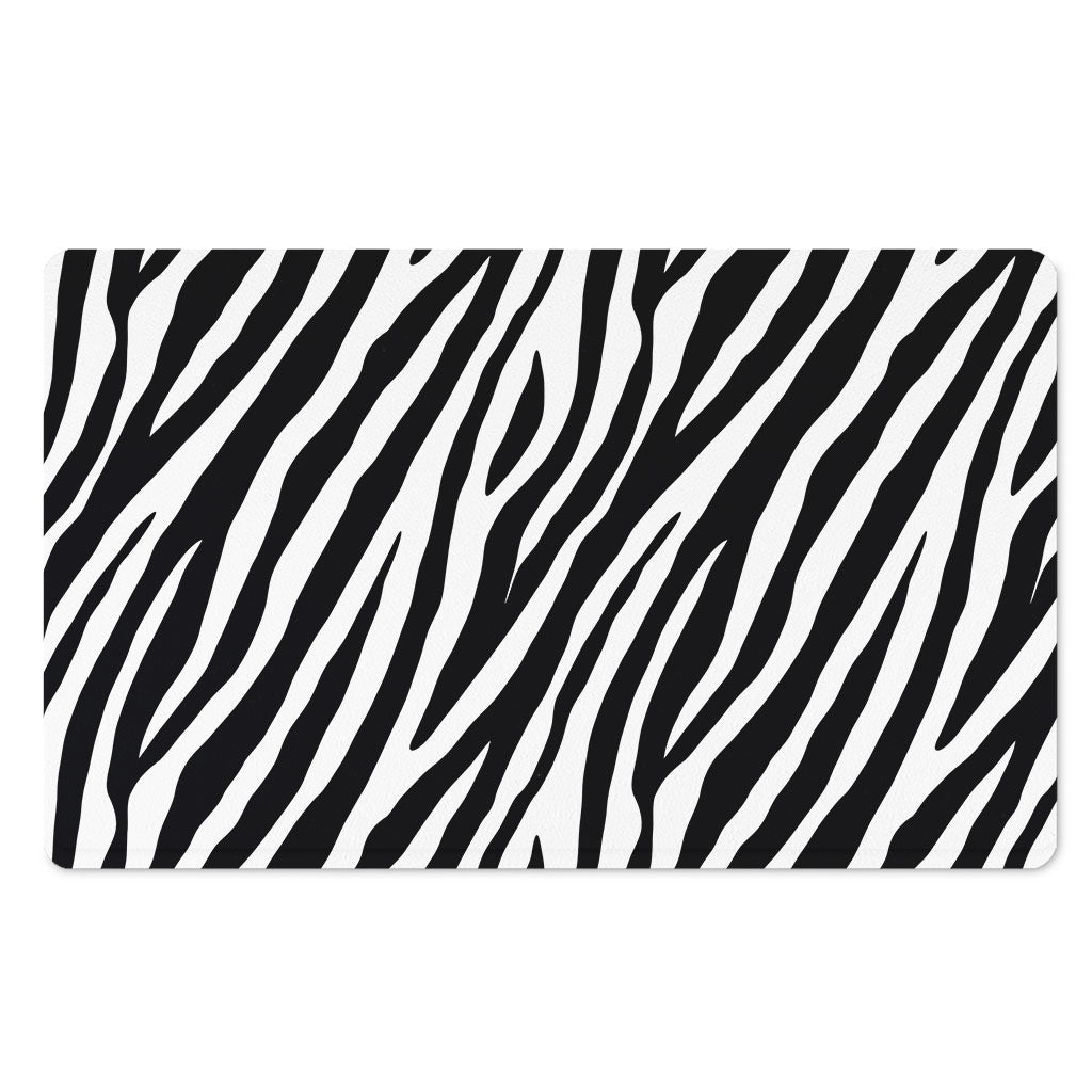 Black White Zebra Pattern Print Polyester Doormat