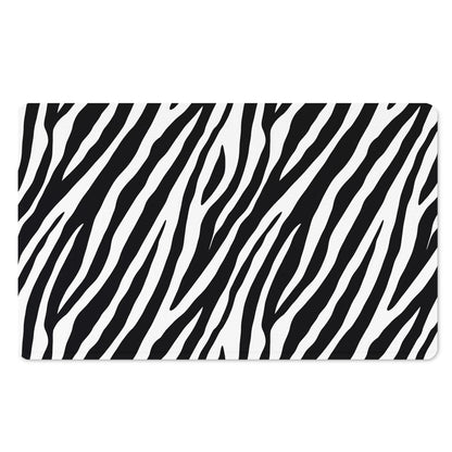 Black White Zebra Pattern Print Polyester Doormat