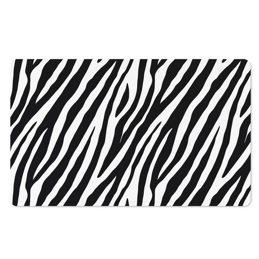 Black White Zebra Pattern Print Polyester Doormat