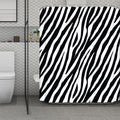 Black White Zebra Pattern Print Polyester Shower Curtain