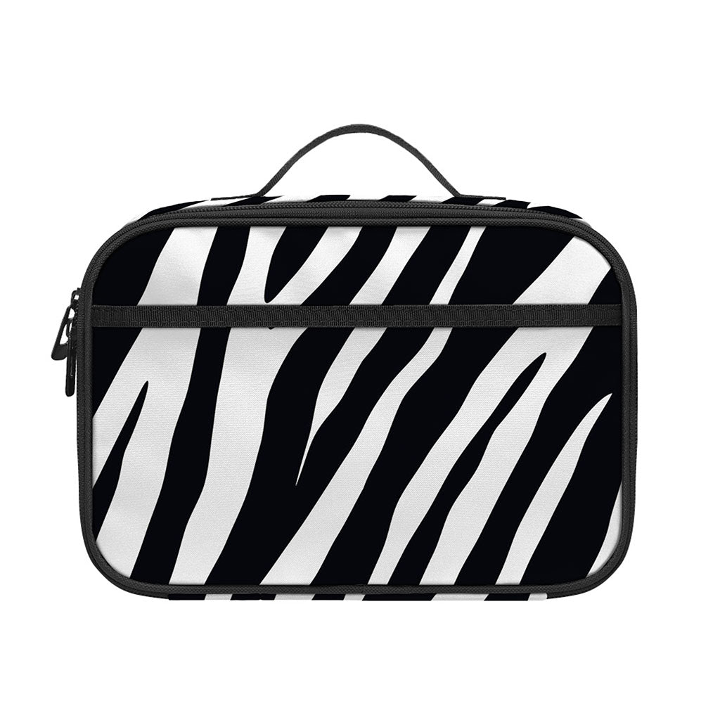 Black White Zebra Pattern Print Portable Lunch Bag