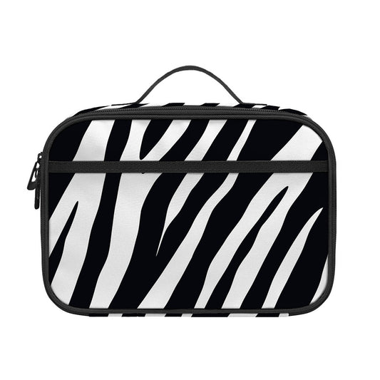 Black White Zebra Pattern Print Portable Lunch Bag
