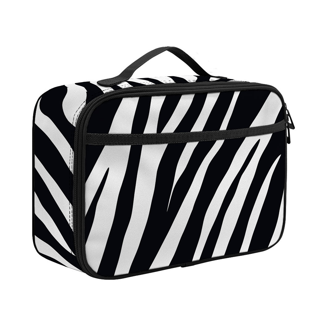 Black White Zebra Pattern Print Portable Lunch Bag