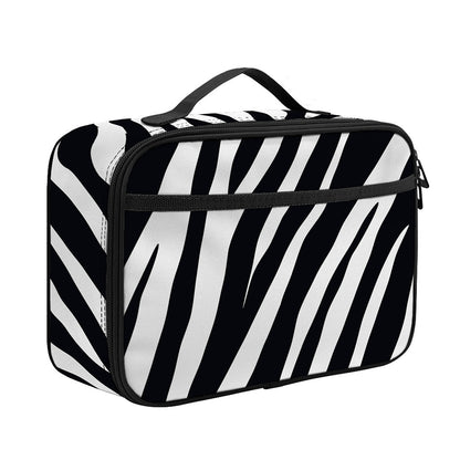 Black White Zebra Pattern Print Portable Lunch Bag