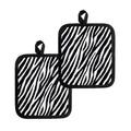 Black White Zebra Pattern Print Pot Holders
