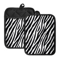 Black White Zebra Pattern Print Pot Holders With Pocket