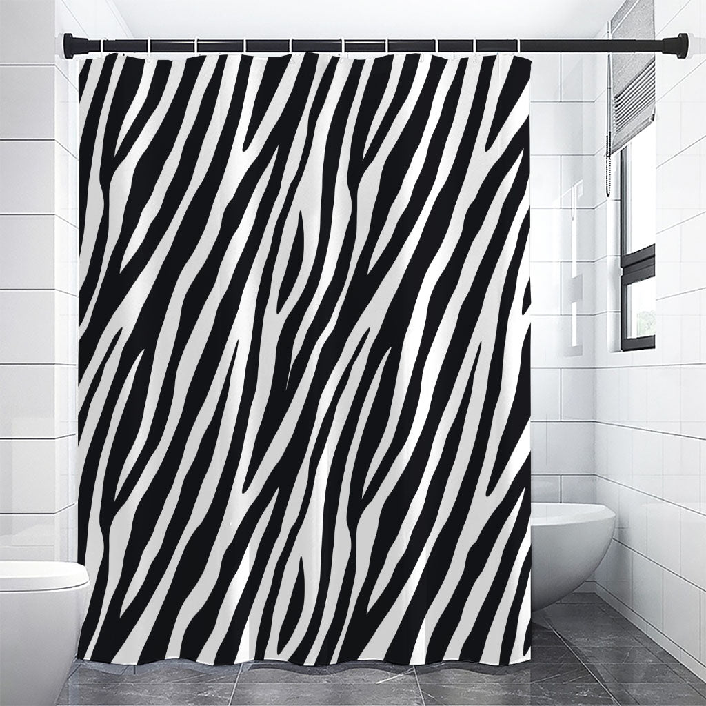 Black White Zebra Pattern Print Premium Shower Curtain