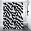 Black White Zebra Pattern Print Premium Shower Curtain