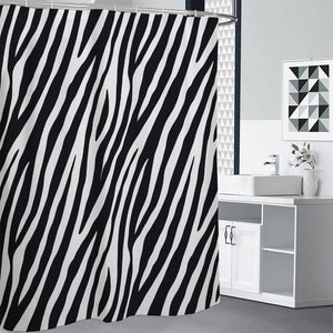 Black White Zebra Pattern Print Premium Shower Curtain