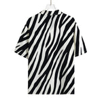 Black White Zebra Pattern Print Rayon Hawaiian Shirt