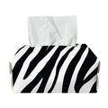 Black White Zebra Pattern Print Rectangle Tissue Box Cover