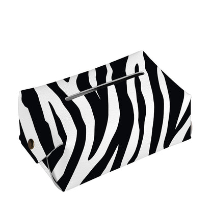 Black White Zebra Pattern Print Rectangle Tissue Box Cover
