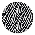 Black White Zebra Pattern Print Round Floor Mat