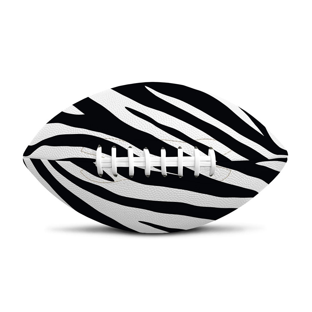 Black White Zebra Pattern Print Rugby Ball