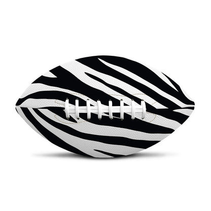 Black White Zebra Pattern Print Rugby Ball