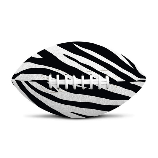 Black White Zebra Pattern Print Rugby Ball