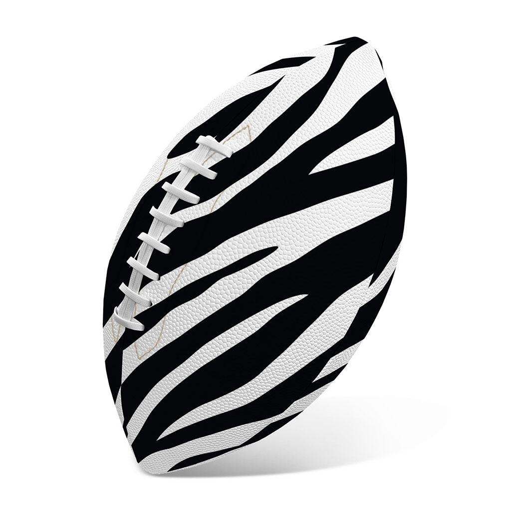 Black White Zebra Pattern Print Rugby Ball