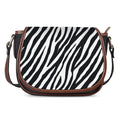 Black White Zebra Pattern Print Saddle Bag