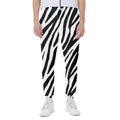 Black White Zebra Pattern Print Joggers