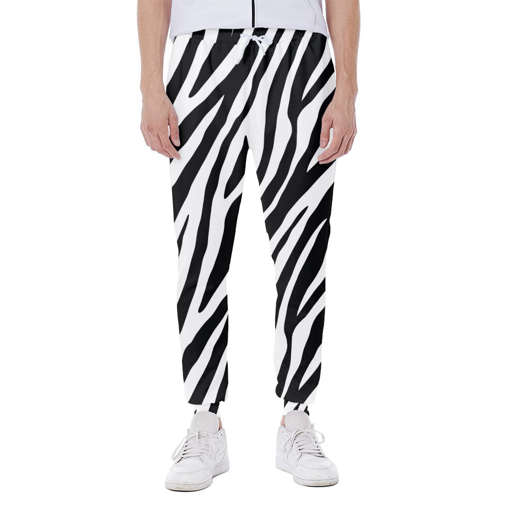 Black White Zebra Pattern Print Scuba Joggers
