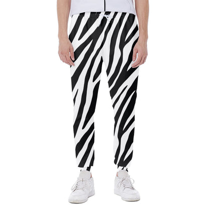 Black White Zebra Pattern Print Scuba Joggers