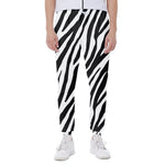 Black White Zebra Pattern Print Scuba Joggers