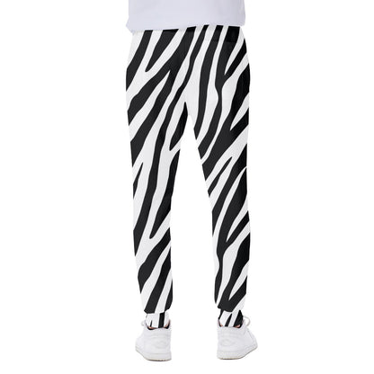 Black White Zebra Pattern Print Scuba Joggers
