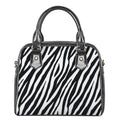 Black White Zebra Pattern Print Shoulder Handbag
