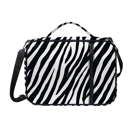 Black White Zebra Pattern Print Shoulder Strap Bible Bag