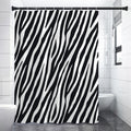 Black White Zebra Pattern Print Shower Curtain