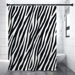 Black White Zebra Pattern Print Shower Curtain