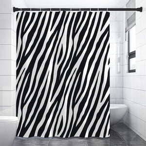 Black White Zebra Pattern Print Shower Curtain