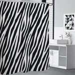 Black White Zebra Pattern Print Shower Curtain