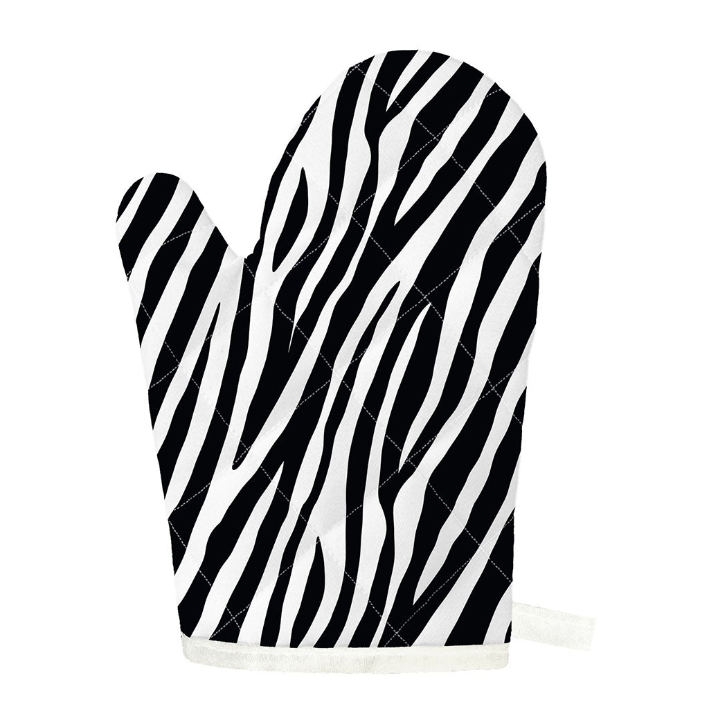 Black White Zebra Pattern Print Single Oven Mitt