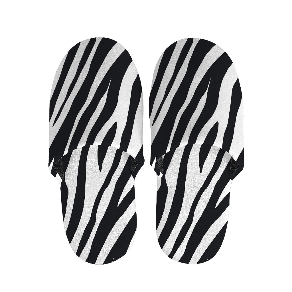 Black White Zebra Pattern Print Slippers