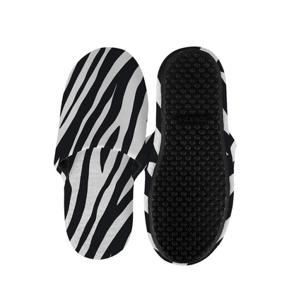 Black White Zebra Pattern Print Slippers