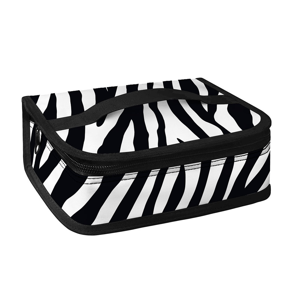 Black White Zebra Pattern Print Small Lunch Bag
