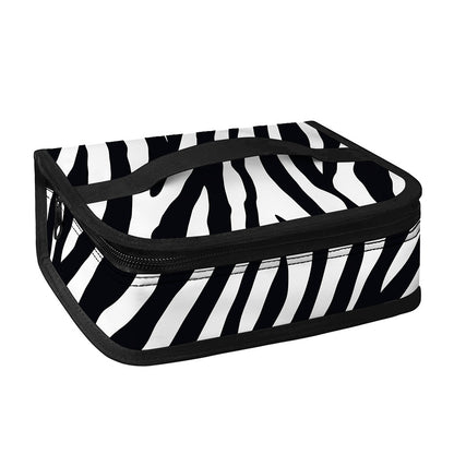 Black White Zebra Pattern Print Small Lunch Bag