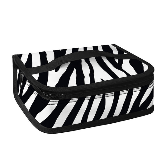 Black White Zebra Pattern Print Small Lunch Bag