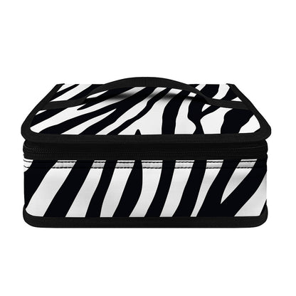 Black White Zebra Pattern Print Small Lunch Bag