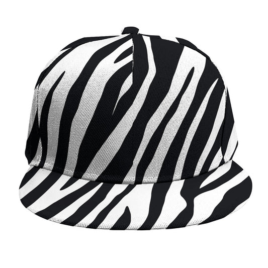 Black White Zebra Pattern Print Snapback Cap