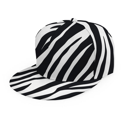 Black White Zebra Pattern Print Snapback Cap