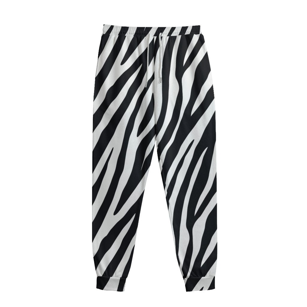 Black White Zebra Pattern Print Sweatpants