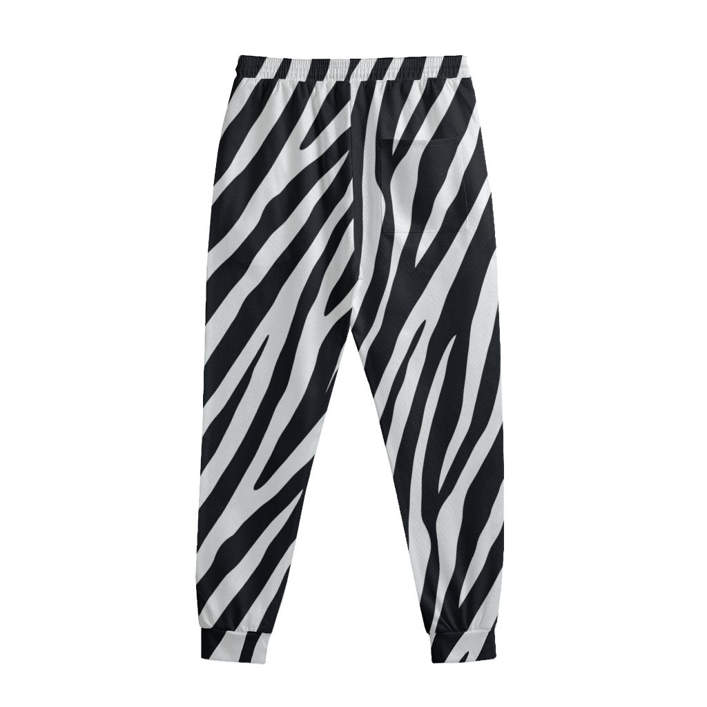 Black White Zebra Pattern Print Sweatpants