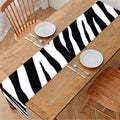 Black White Zebra Pattern Print Table Runner