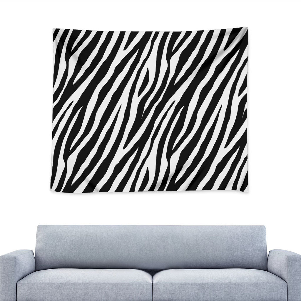 Black White Zebra Pattern Print Tapestry