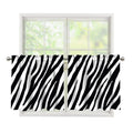 Black White Zebra Pattern Print Tier Curtains