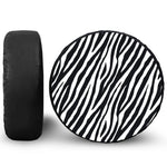 Black White Zebra Pattern Print Tire Cover