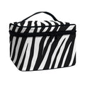 Black White Zebra Pattern Print Travel Makeup Bag