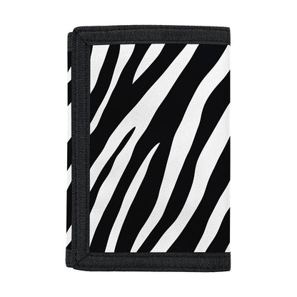 Black White Zebra Pattern Print Trifold Wallet